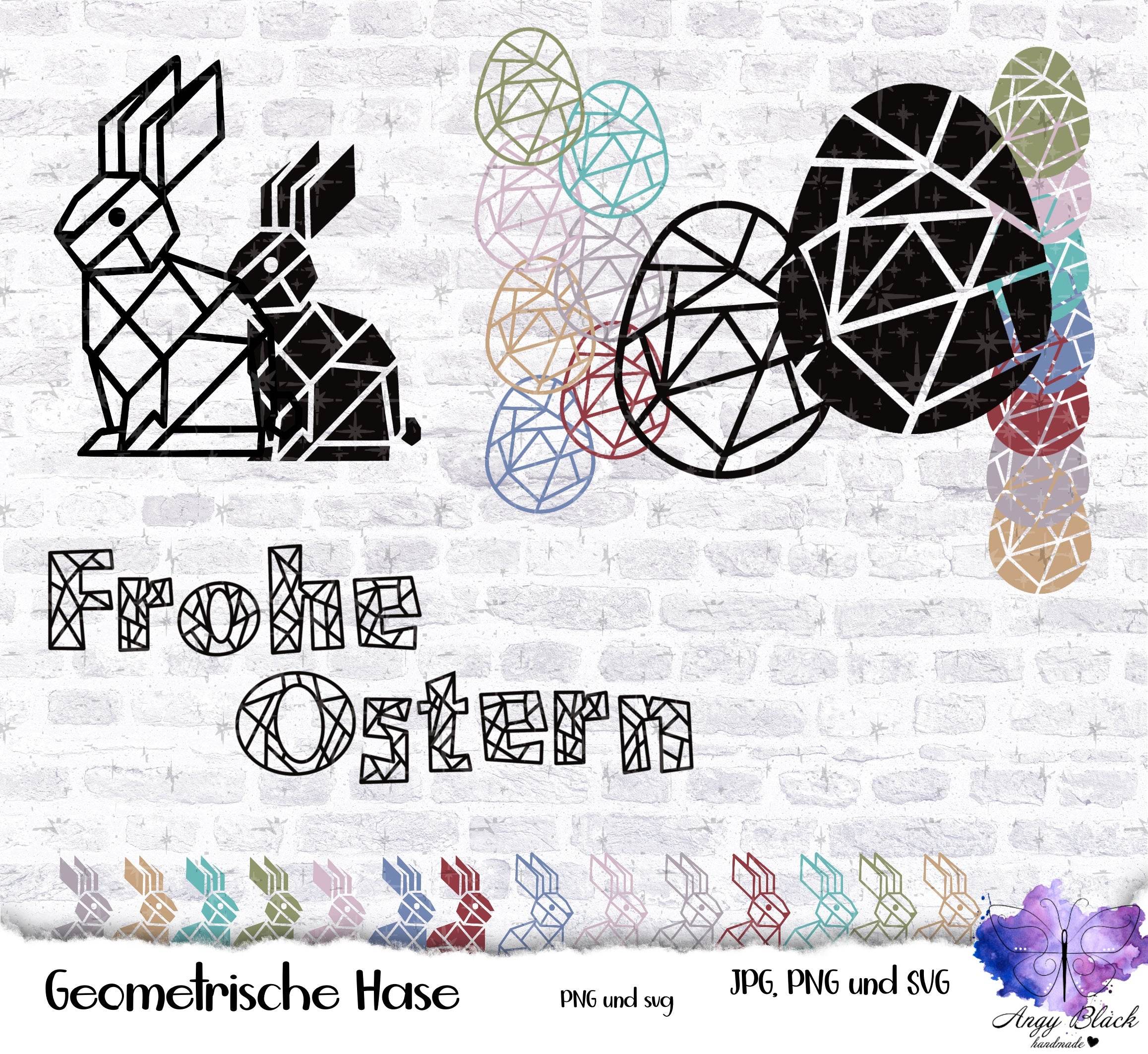31 Digipaper Geometrische Hasen. Für Folie und Papier - Sewando