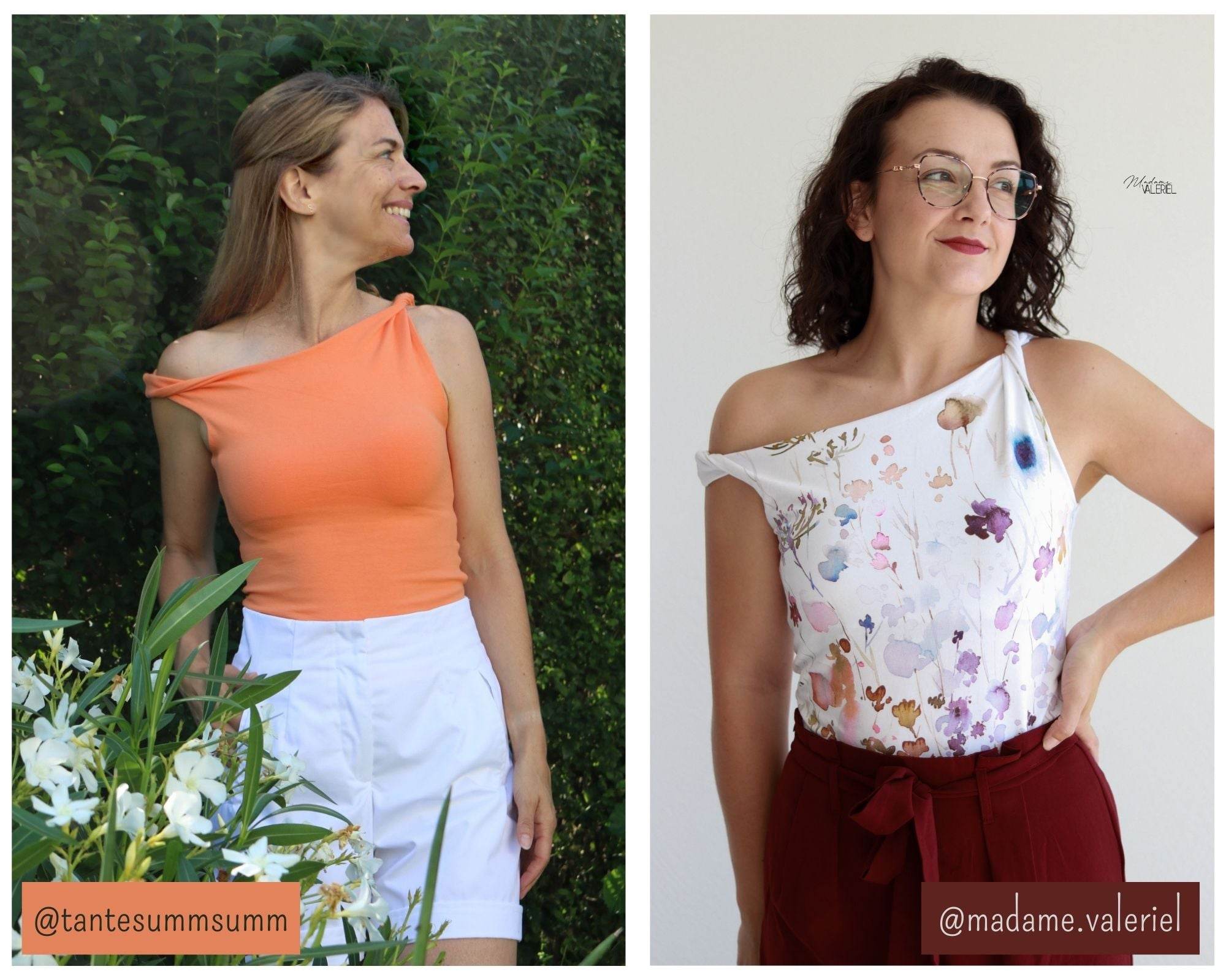 Schnittmuster Asymmetrisches One-Shoulder Top mit Drehung - JULE - Gr. 32 - 46 - Sewando