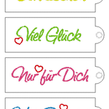 Stickdatei DANKE / MERCI Verpackung 4x - Sewando