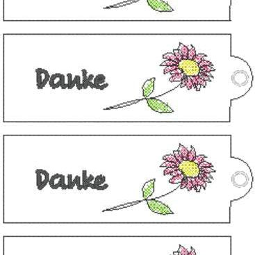 Stickdatei - DANKE / MERCI Verpackung in 3 Sprachen - Sewando