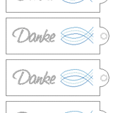 Stickdatei DANKE Verpackung mit Spruch - Sewando