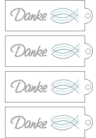 Stickdatei DANKE Verpackung mit Spruch - Sewando