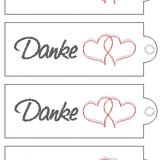 Stickdatei DANKE Verpackung mit Spruch - Sewando