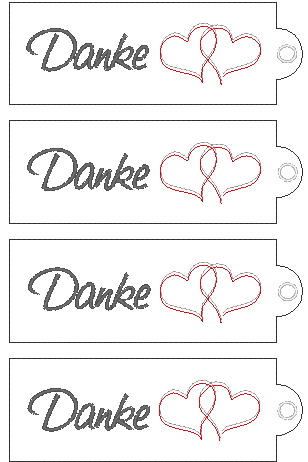 Stickdatei DANKE Verpackung mit Spruch - Sewando