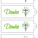 Stickdatei DANKE Verpackung mit Spruch - Sewando