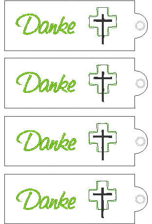 Stickdatei DANKE Verpackung mit Spruch - Sewando