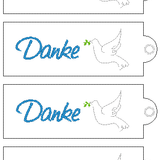 Stickdatei DANKE Verpackung mit Spruch - Sewando