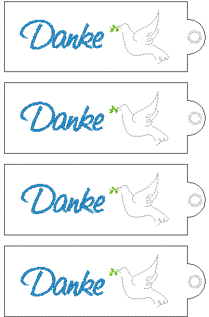 Stickdatei DANKE Verpackung mit Spruch - Sewando
