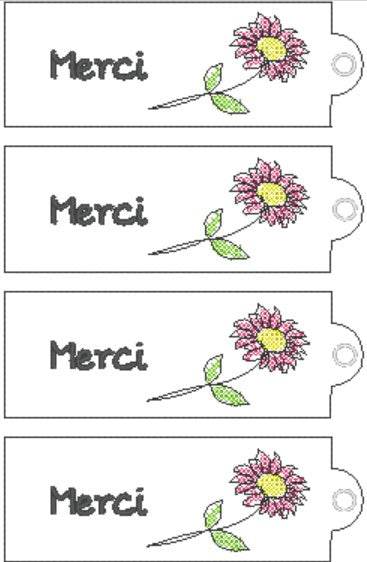 Stickdatei - DANKE / MERCI Verpackung in 3 Sprachen - Sewando