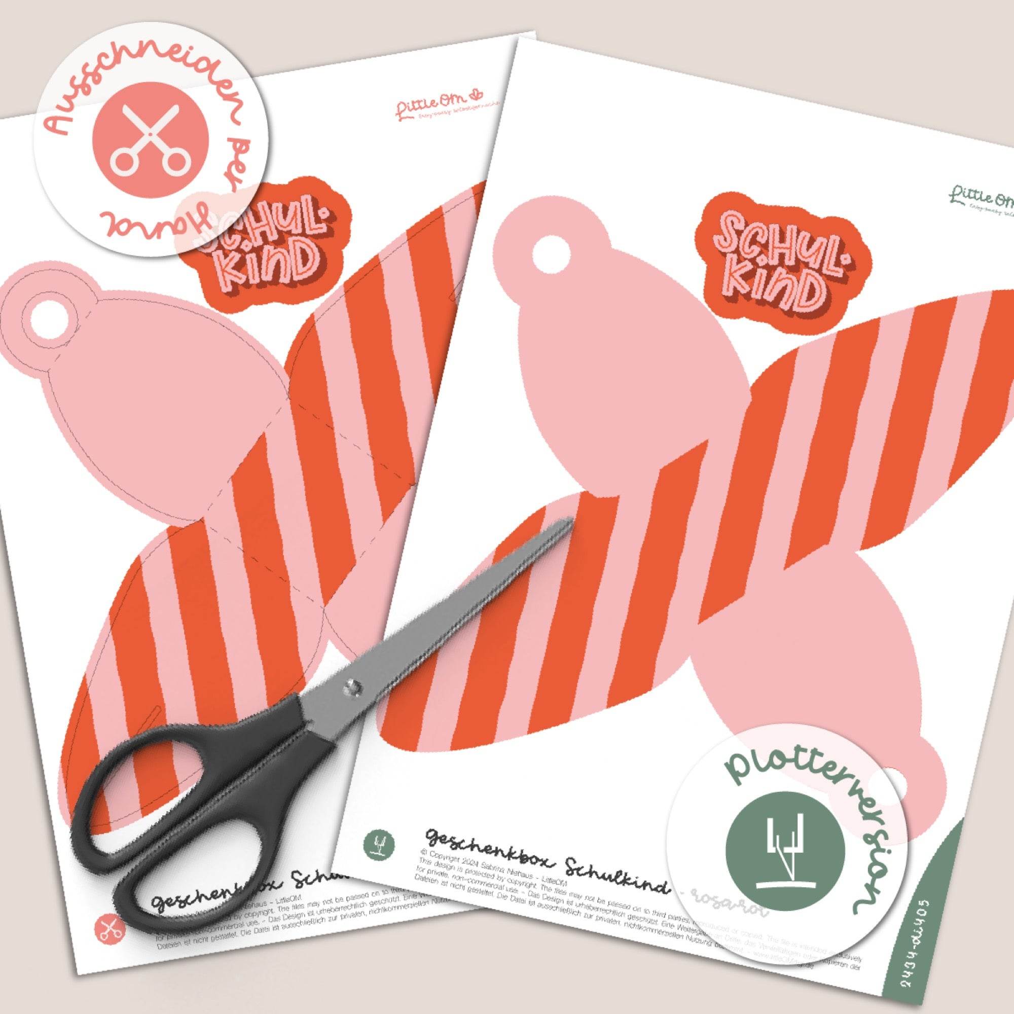 Bunte Geschenkbox Schulkind - Printable (Schere oder Plotter) - Sewando