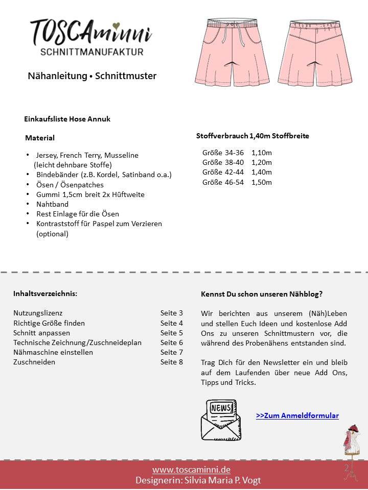 Schnittmuster Hose Annuk Gr. 34-54 - Sewando