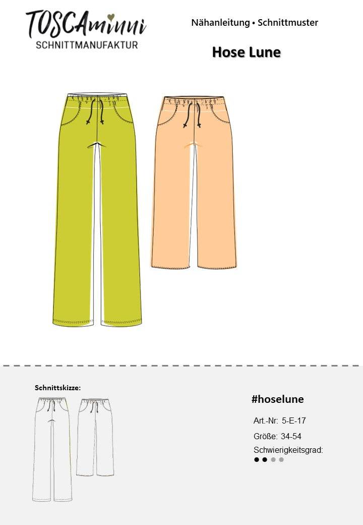 Schnittmuster Damen Hose Lune Gr. 34-54 A4-/ Großformat-Datei - Sewando