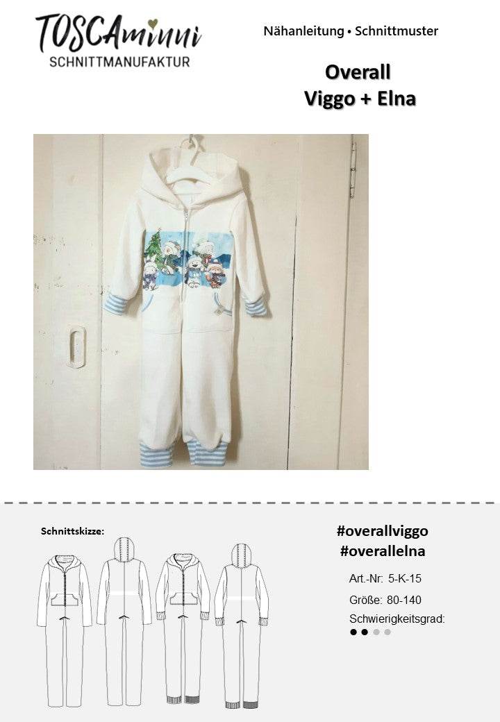 Schnittmuster für Jumpsuit Vigo+Elna Gr. 80-140 - Sewando