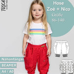 Schnittmuster Kinderhose Zoe+Nico Gr. 86-140 unisex - Sewando