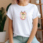 Rehkitz Sublimationsdatei Druckmotiv – Süßes Waldbaby mit Blumenkranz im Aquarellstil | PNG - Sewando