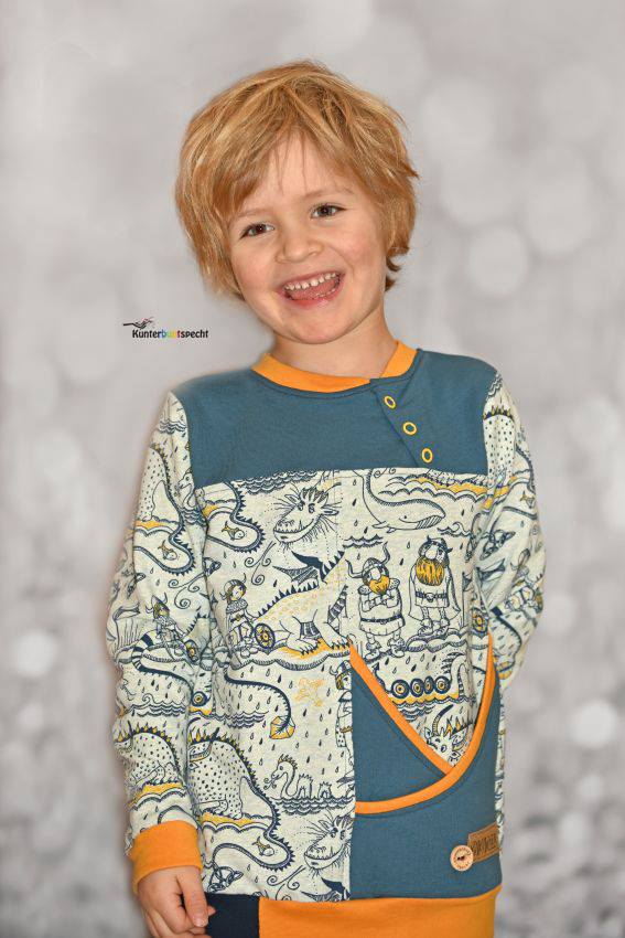 Sweatie Sweatpullover mit coolen Teilungen und Taschen - C: Familien-Sparpaket für 69cm-140cm Körpergröße - Sewando