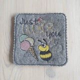 Stickdatei - Set Untersetzer BEE - Sewando