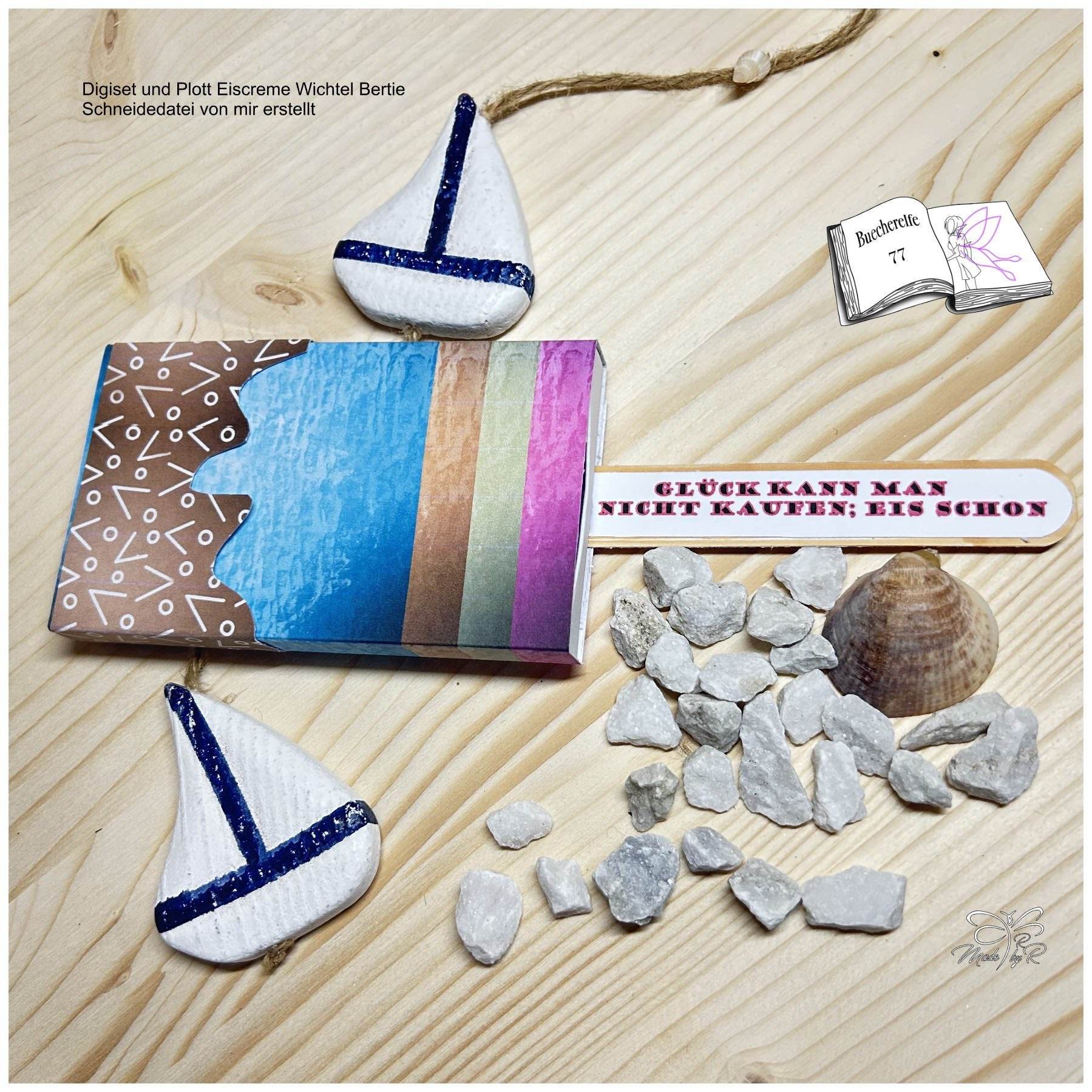 Digistamp Eiscreme Wichtel Bertie Sublimation, Plotterdatei, Digipaper - Sewando