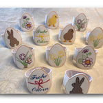 Stickdatei - Serviettenringe Ostern (2 Verschluß-Möglichkeiten / 16 Motive) - Sewando