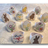 Stickdatei - Serviettenringe Ostern (2 Verschluß-Möglichkeiten / 16 Motive) - Sewando