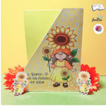 Plotterdatei Sonnenblumen Wichtel Gerda Sublimation, Digistamp, Digipaper ! - Sewando
