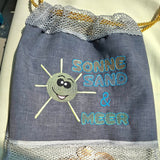 Stickdatei - Spruch "Sonne, Sand und Meer"