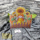 Plotterdatei Sonnenblumen Wichtel Gerda Sublimation, Digistamp, Digipaper ! - Sewando