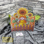 Digistamp Sonnenblumen Wichtel Gerda Sublimation, Plotterdatei, Digipaper ! - Sewando