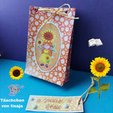 Digistamp Sonnenblumen Wichtel Gerda Sublimation, Plotterdatei, Digipaper ! - Sewando