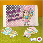 Digistamp Schul Wichtel Lina und Linus Sublimation, Plotterdatei, Digipaper ! - Sewando
