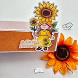 Plotterdatei Sonnenblumen Wichtel Gerda Sublimation, Digistamp, Digipaper ! - Sewando