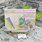Digistamp Schul Wichtel Lina und Linus Sublimation, Plotterdatei, Digipaper ! - Sewando