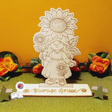 Plotterdatei Sonnenblumen Wichtel Gerda Sublimation, Digistamp, Digipaper ! - Sewando