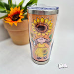 Plotterdatei Sonnenblumen Wichtel Gerda Sublimation, Digistamp, Digipaper ! - Sewando