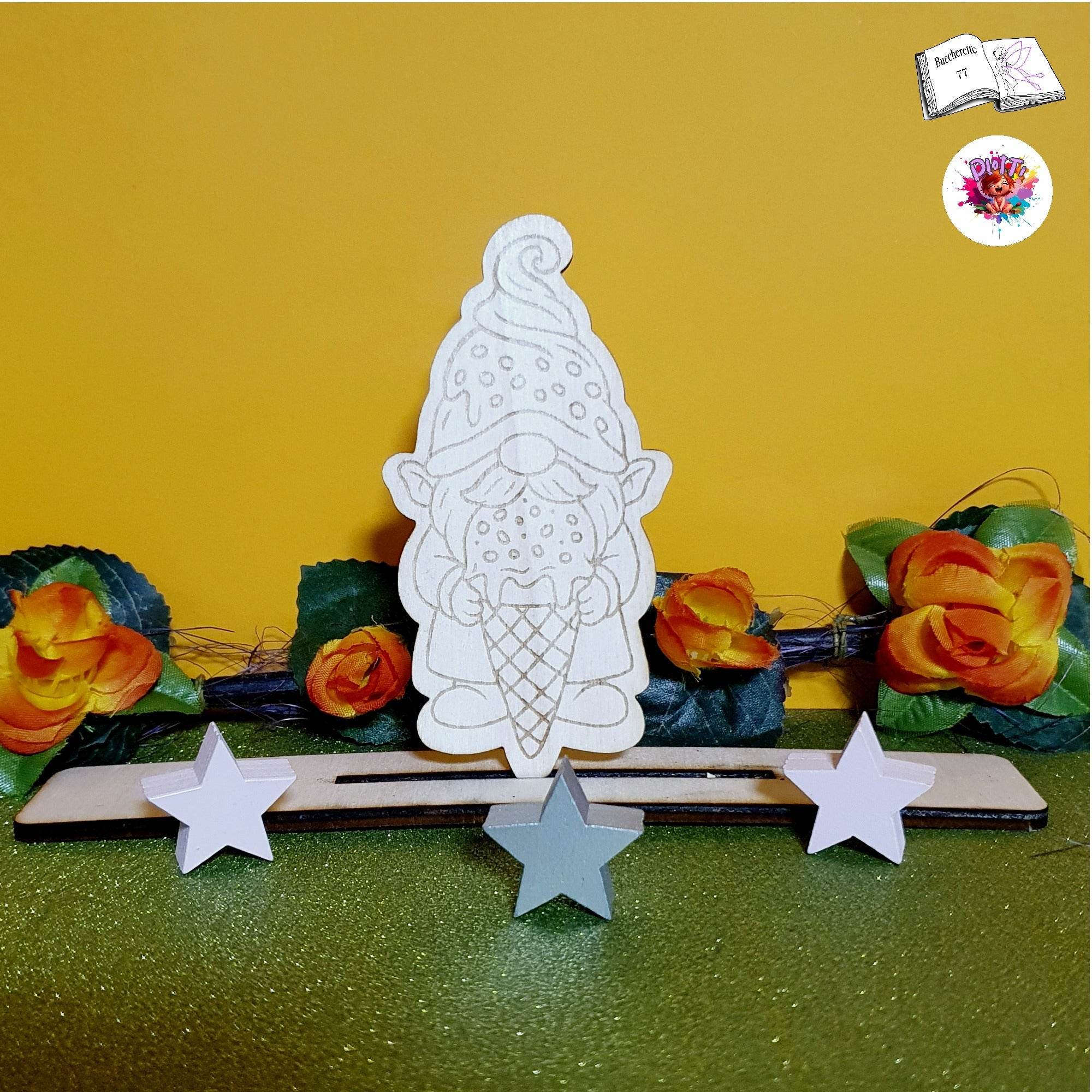 Plotterdatei Eiscreme Wichtel Bertie Sublimation, Digistamp, Digipaper ! - Sewando