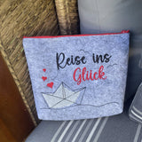 Stickdatei - Spruch "Reise ins Glück"