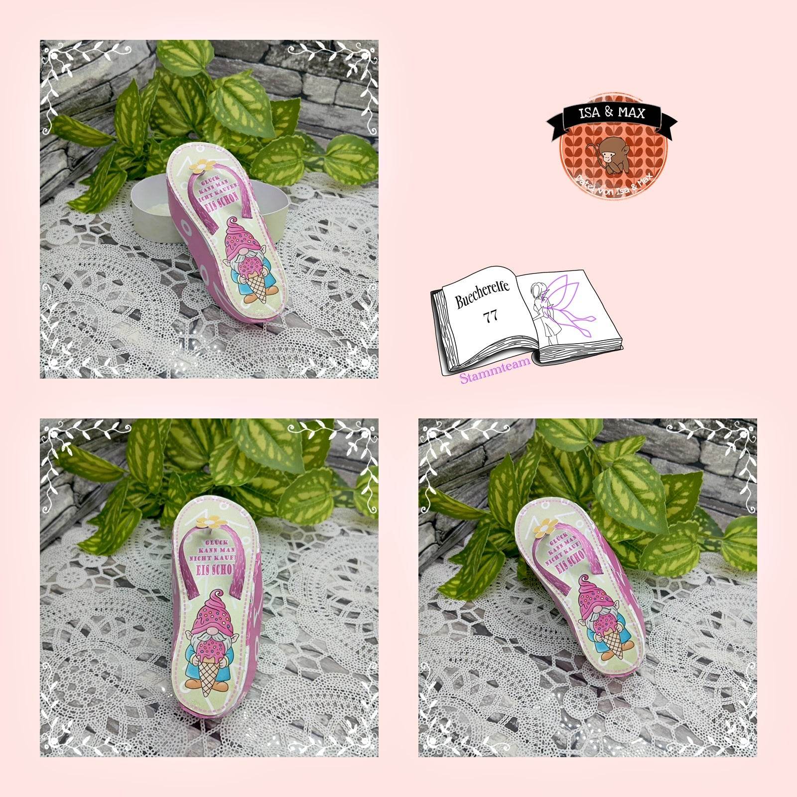 Digistamp Eiscreme Wichtel Bertie Sublimation, Plotterdatei, Digipaper - Sewando