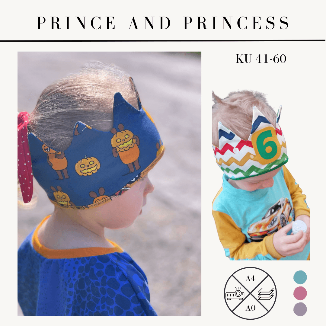 Schnittmuster Geburtstagskrone Stirnband und Mütze Prince and Princess - Sewando