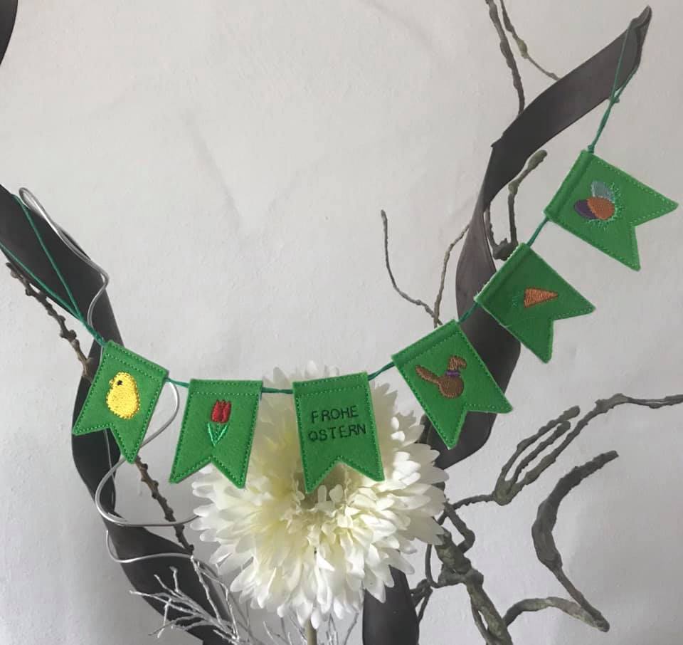 Mini-Wimpelkette "Frohe Ostern" - Sewando