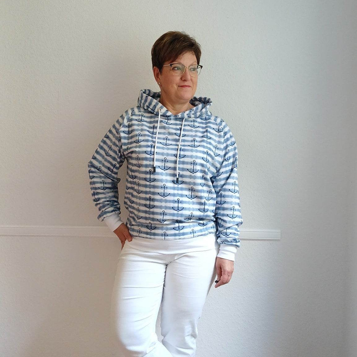 Raglanhoodie GONI Gr. 32-56 Schnittmuster PDF Ebook - Sewando