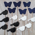 Stickdatei - ITH Blumenstecker / Stabfiguren Hase, Schmetterling und Vogel - Sewando