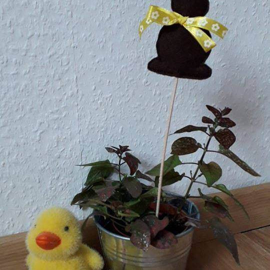 Stickdatei - ITH Blumenstecker / Stabfiguren Hase, Schmetterling und Vogel - Sewando