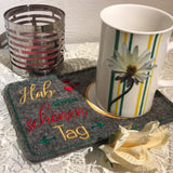 Stickdatei - Mugrugs "Hab einen schönen Tag" (4 Motive)