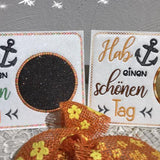 Stickdatei - Mugrugs "Hab einen schönen Tag" (4 Motive)