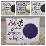 Stickdatei - Mugrugs "Hab einen schönen Tag" (4 Motive)