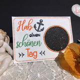 Stickdatei - Mugrugs "Hab einen schönen Tag" (4 Motive)