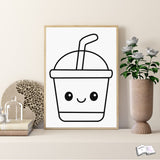 Plotterdatei Kawaii Becher, Sublimation, Digistamp