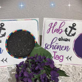 Stickdatei - Mugrugs "Hab einen schönen Tag" (4 Motive)