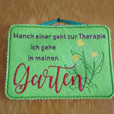 Stickdatei Schild - Therapie Garten - Sewando