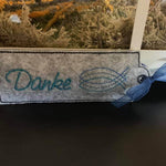 Stickdatei DANKE Verpackung mit Spruch - Sewando